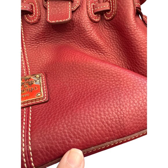 Dooney Bourke womans Red Leather Double Handle Handbag Purse SKU 8927 - Picture 12 of 16